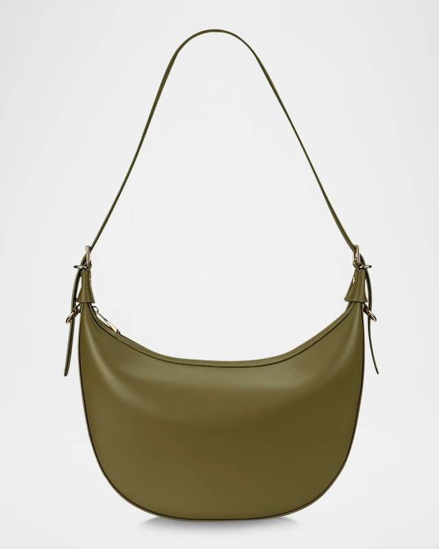 Reagan Zip Leather Hobo Bag